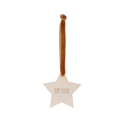 Adorno en forma de estrella de navidad con cinta de terciopelo