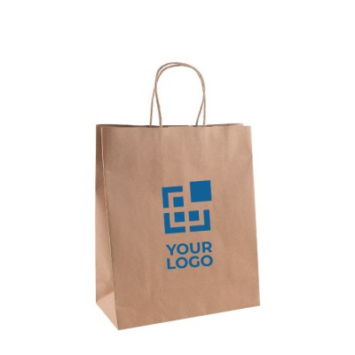 Bolsa pequeña de papel kraft con asas rizadas 120g/m2