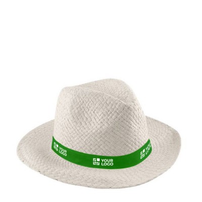 Clásico sombrero de papel de ala ancha con cinta personalizable