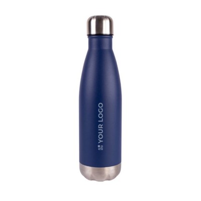 Botella de acero inoxidable reciclado con base y tapón plateado 500ml
