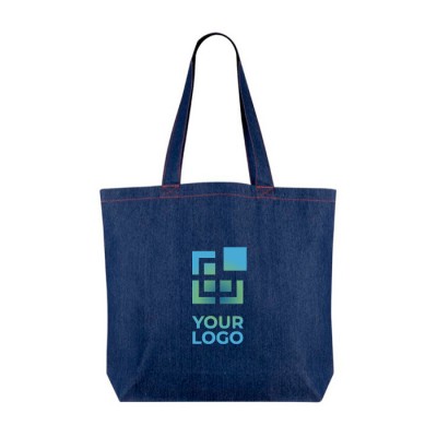 Bolsa de denim reciclado para personalizar de asas largas 280 g/m2