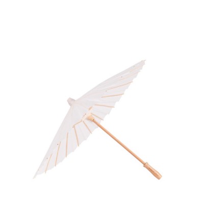 Elegante paraguas de papel blanco personalizable ideal para bodas