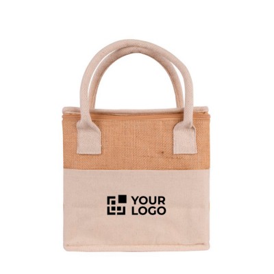 Bolsa nevera de yute y asas resforzadas de algodón para transporte