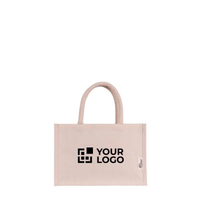 Bolsa pequeña de algodón reciclado para personalizar con asa corta