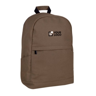 Clásica mochila de portátil de algodón con bolsillos a los lados 15