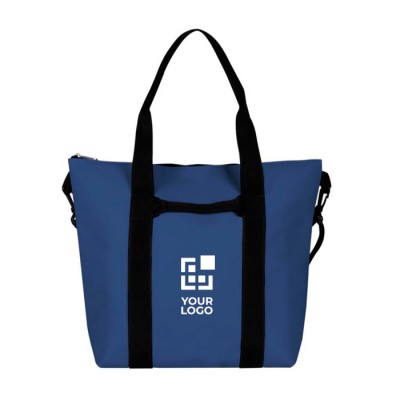 Bolsa de cuero sintético de suave tacto con doble asa negra