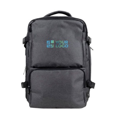 Mochila de poliéster RPET con múltiples compartimientos y un zapatero