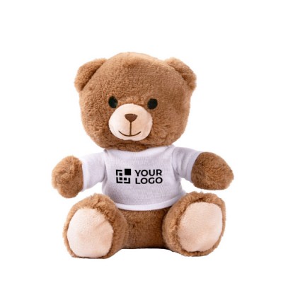 Pequeño oso de peluche con camiseta blanca para personalizar