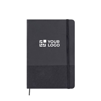 Libreta de cuero sintético y RPET con hojas color crema a rayas A5 Libreta de cuero sintético y RPET con hojas color crema a rayas A5