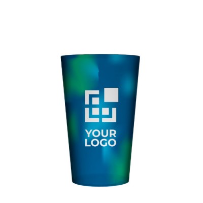 Vasos reutilizables promocionales de color transparente con logo