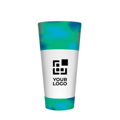 Vaso de plástico promocional de color transparente con logo