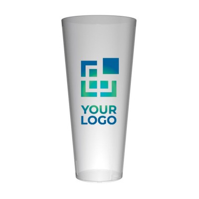 Vaso grande publicitario de color transparente con logo agotado