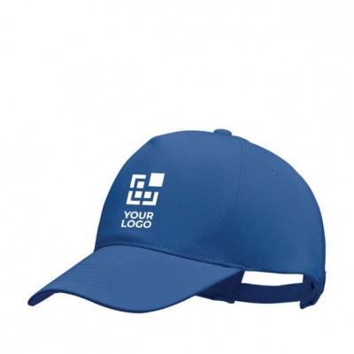 Gorra de béisbol de algodón orgánico color azul your logo