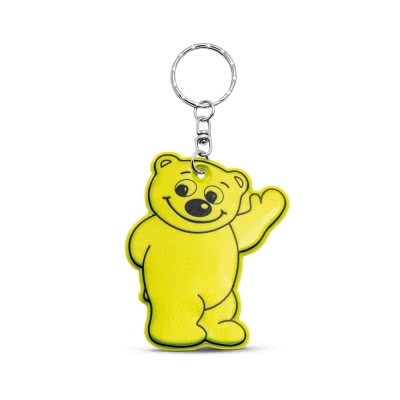Llavero merchandising con forma de oso color amarillo