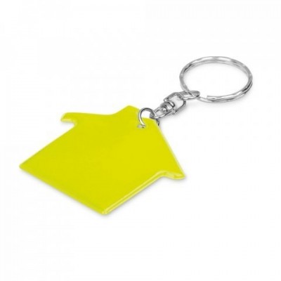 Llaveros reflectantes con forma de casa color amarillo