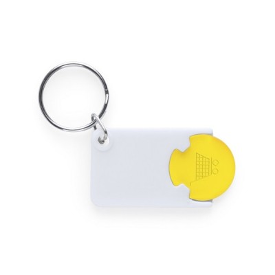 Llaveros con moneda para carrito personalizados amarillo
