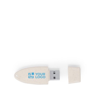 USB ecólogico con tapón y hecho de caña de trigo