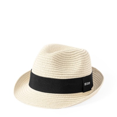 Sombrero ajustable desde el interior con cinta negra para personalizar vista principal
