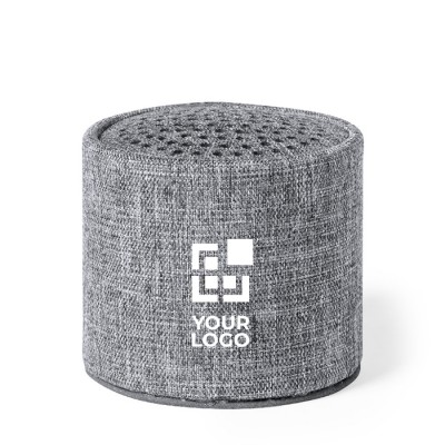 Altavoz con carcasa de plástico reciclado color gris