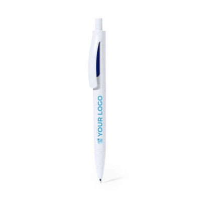 Bolígrafo de plástico reciclado con pulsador y tinta azul