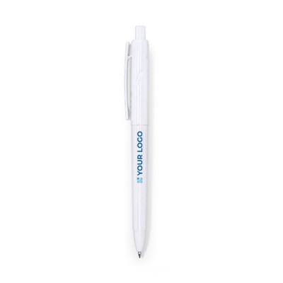 Bolígrafo de plástico reciclado pulsador y tinta azul