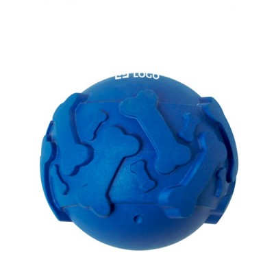 Pelota de goma para mascotas con relieve en forma de huesos