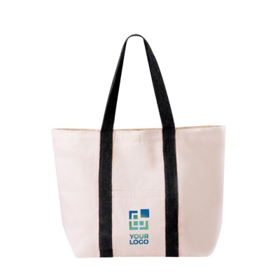 Bolsa de algodón con bolsillo y cierre magnético 280 g/m2 Eco Beach vista principal