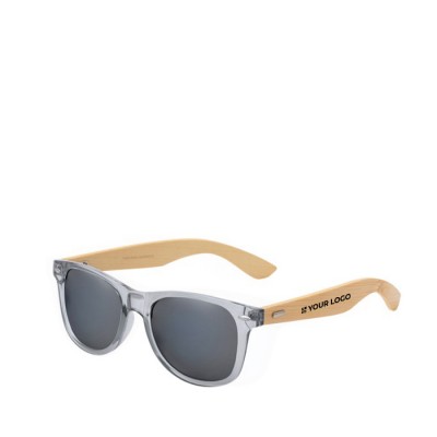 Gafas de sol efecto espejo protección UV400 y patillas de bambú