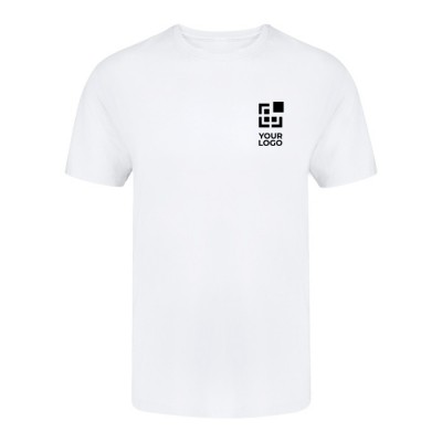 Camiseta blanca de cuello redondo de 100% algodón Ring Spun 160 g/m2