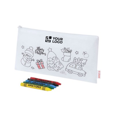 Estuche de non-woven RPET edición navideña para colorear