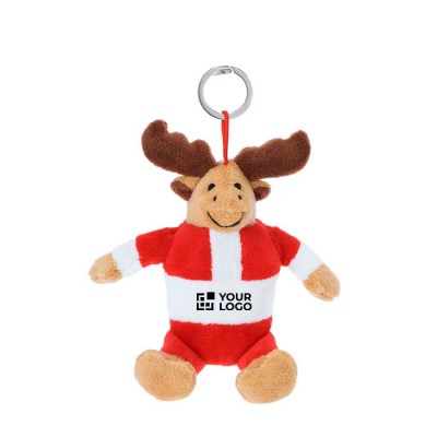 Llavero navideño de peluche en forma de reno personalizable