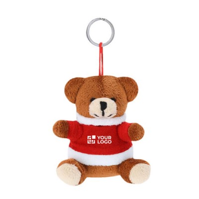 Llavero navideño de peluche en forma de oso personalizable