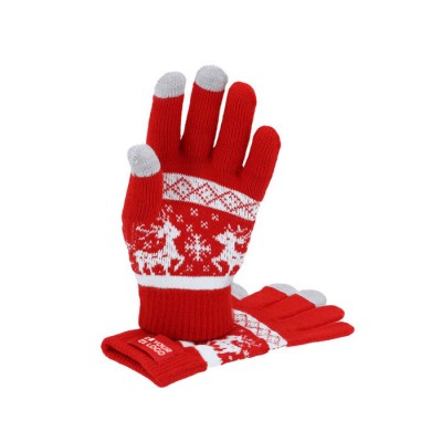 Guantes de diseño navideño con función táctil en los dedos corazón
