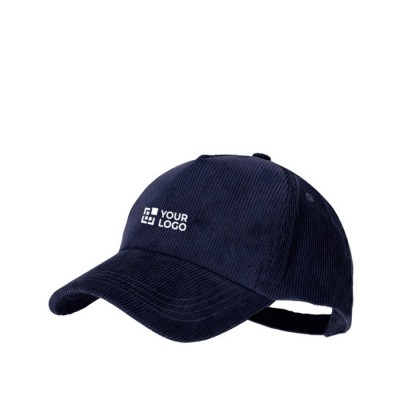 Gorra de corduroy de 5 paneles con cierre ajustable de hebilla metálica