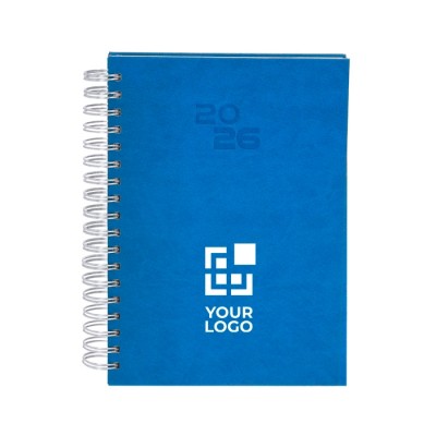 Agenda de anillas en el lateral con vista diaria en inglés y español B5 vista principal