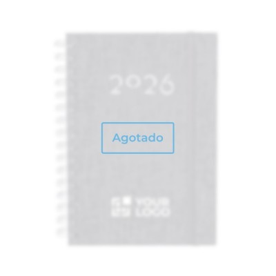 Agenda de anillas de RPET con vista diaria en inglés y español A5 vista principal - Agotado