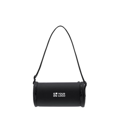Bolso bandolera cilíndrico de PU con bolsillos de acceso rápido