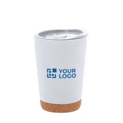 Vaso take away de doble pared con detalle de corcho en la base 260ml