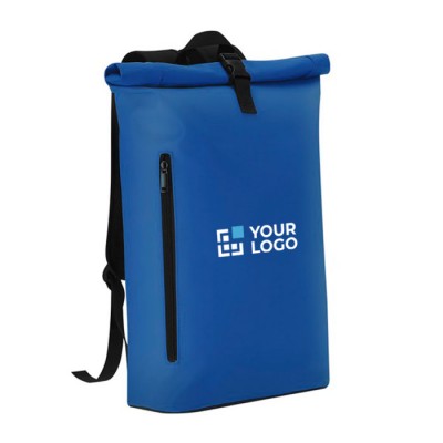 Mochila roll-top para portátil hecha de PU de suave tacto 15