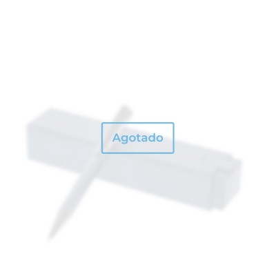 Bolígrafo de acero inox con empuñadura de diseño hexagonal tinta azul vista principal - agotado