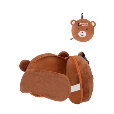 Kit de reposacabeza y antifaz para niño en estuche de oso