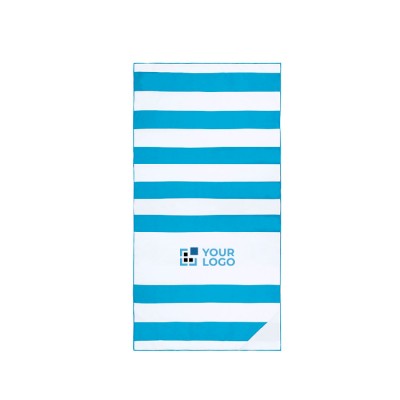 Toalla de playa con funda y bolsillo impermeable en la esquina 200 g/m2
