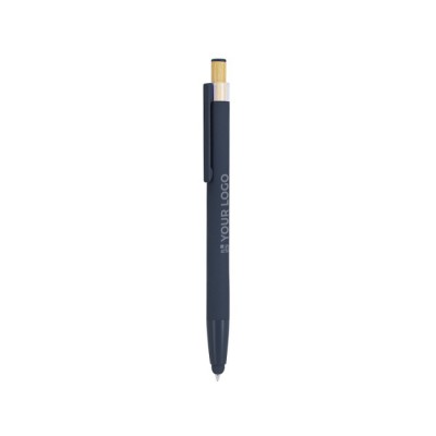 Bolígrafo puntero de aluminio con pulsador de bambú tinta azul Bolígrafo puntero de aluminio con pulsador de bambú tinta azul