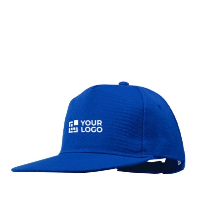 Gorra de algodón de 5 paneles y poliéster con cierre de velcro