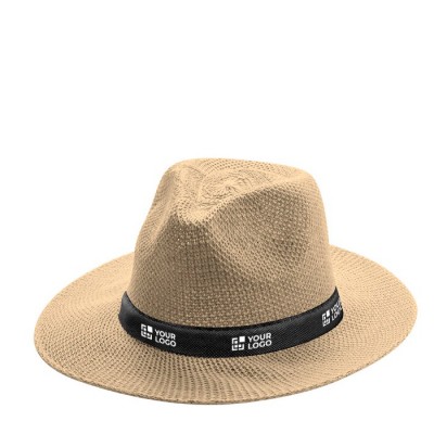 Sombrero estilo cowboy de material sintético con cinta personalizable