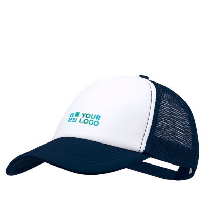 Gorra de poliéster estilo trucker de 5 paneles con cierre ajustable