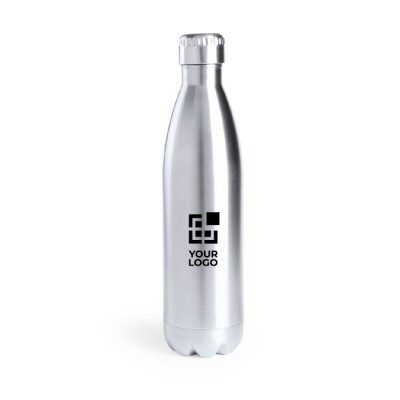 Botella térmica de acero inoxidable reciclado plateada brillante 850ml