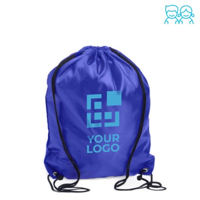Mochilas de cuerdas para niños color azul primera vista