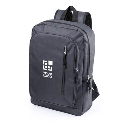 Mochila para portátil de poliéster con 2 bolsillos frontales 15