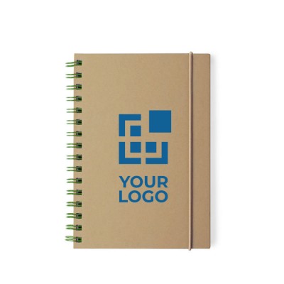 Libreta recicladas con logotipo color blanco